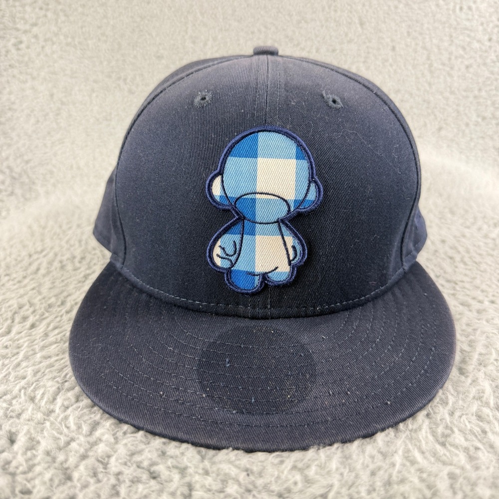 Kidrobot New Era 59FIFTY Fitted Hat Mens 7‎ 1/2 Navy Blue Plaid Patch Gingham